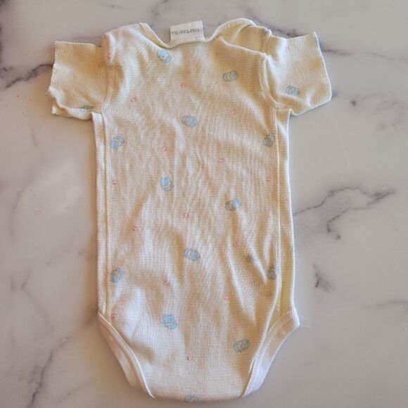 Carters vintage onesie 3-6 month pastel yellow striped elephant 100% cotton - Picture 4 of 4